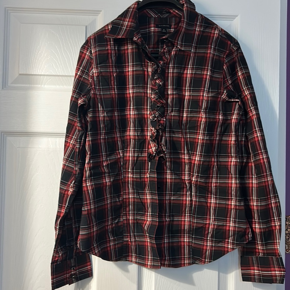 28. PTP 18 Talbots Plaid Top - Ruffles And Fancy Buttons